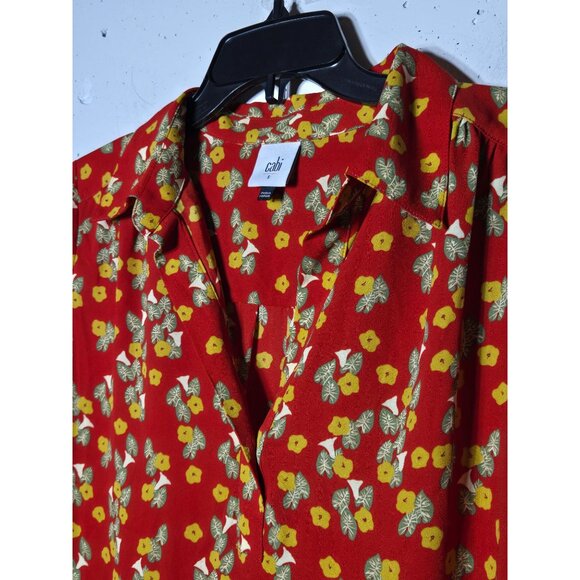 Cabi Womens Floral Belfry Long Sleeve Blouse Size Small Boho Spring Light 3947 - Picture 4 of 10